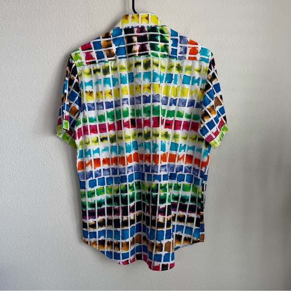 Robert Graham Embroidered Checkered Short Sleeve Button Down Shirt - Picture 9 of 9